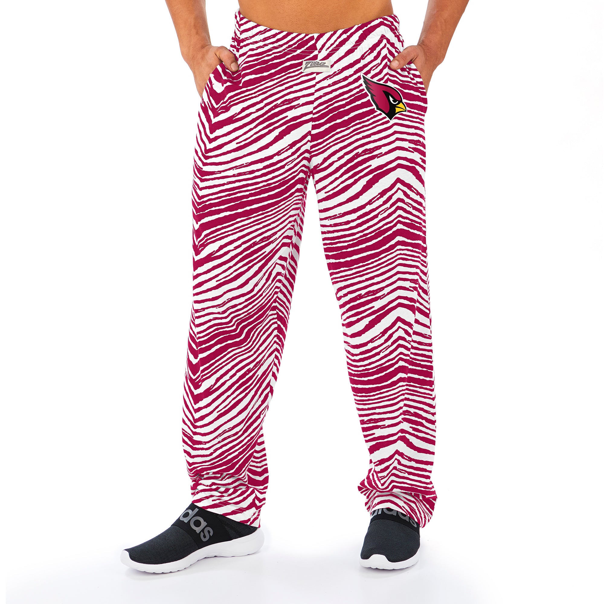 Zubaz Arizona Cardinals NFL Men's Classic Zebra Print Left Hip Team Logo Pant