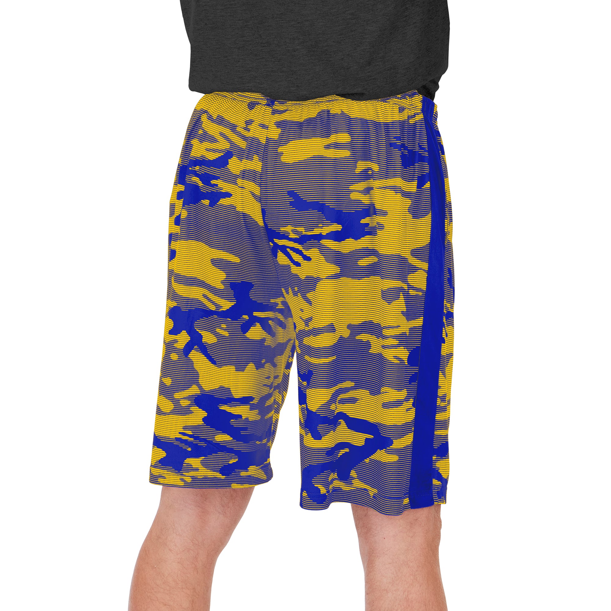 Zubaz Men's NFL Los Angeles Rams Lightweight Camo Lines Shorts with Logo