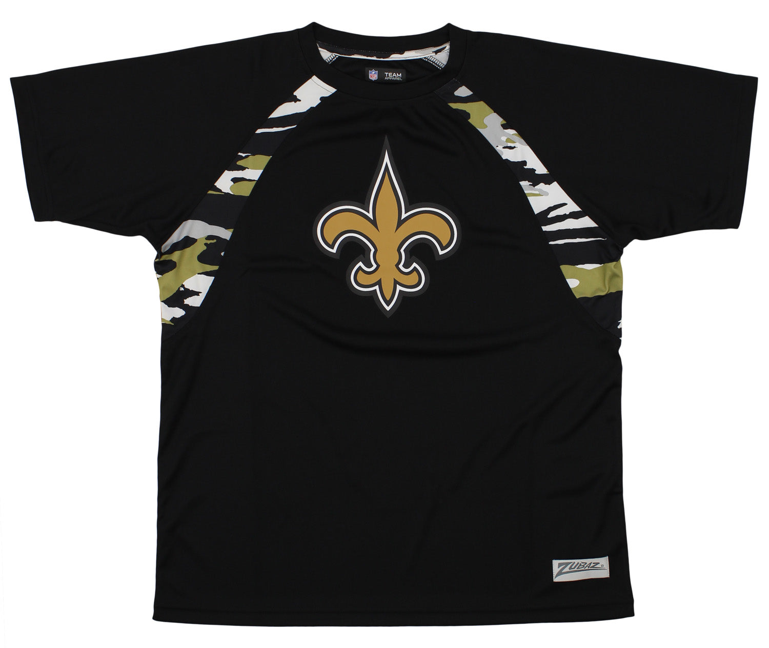 Zubaz NFL A-SM NO SAINT BLKBRN.GLD CAMO SOLID TEE