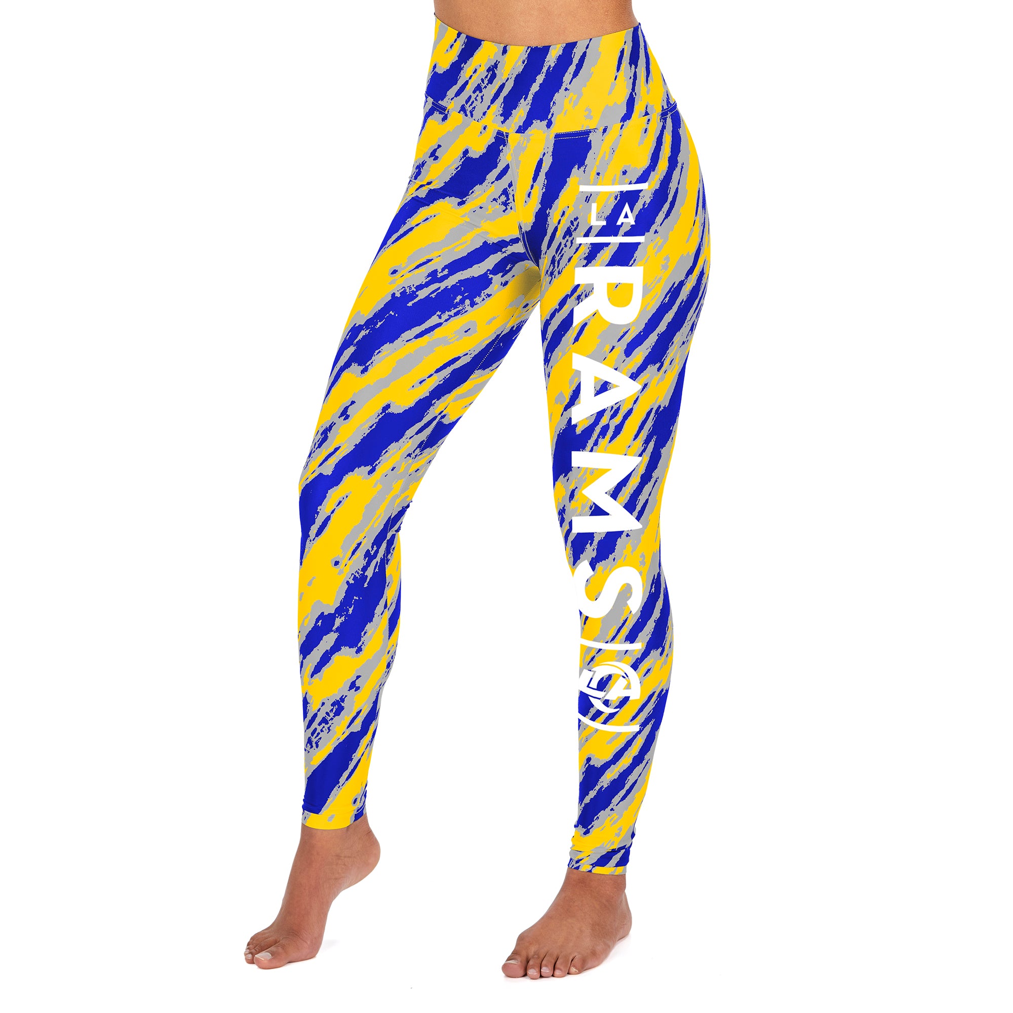 Zubaz NFL Women's Los Angeles Rams Diagonal Streak Leggings