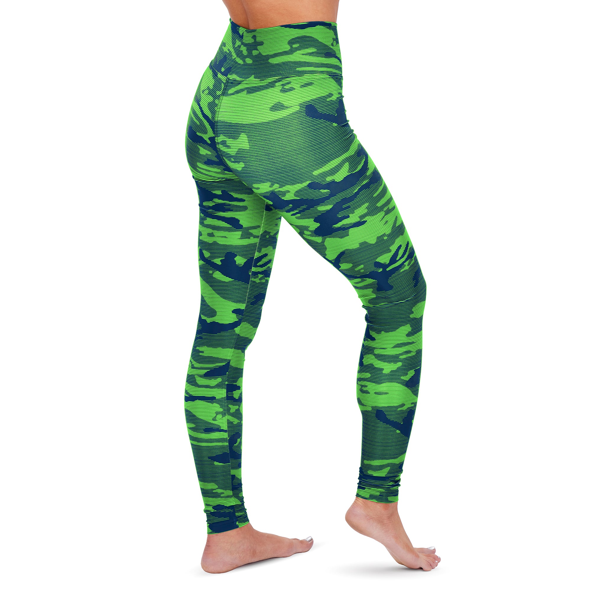 Zubaz NFL Women's Seattle Seahawks Marled Camo Lines Leggings