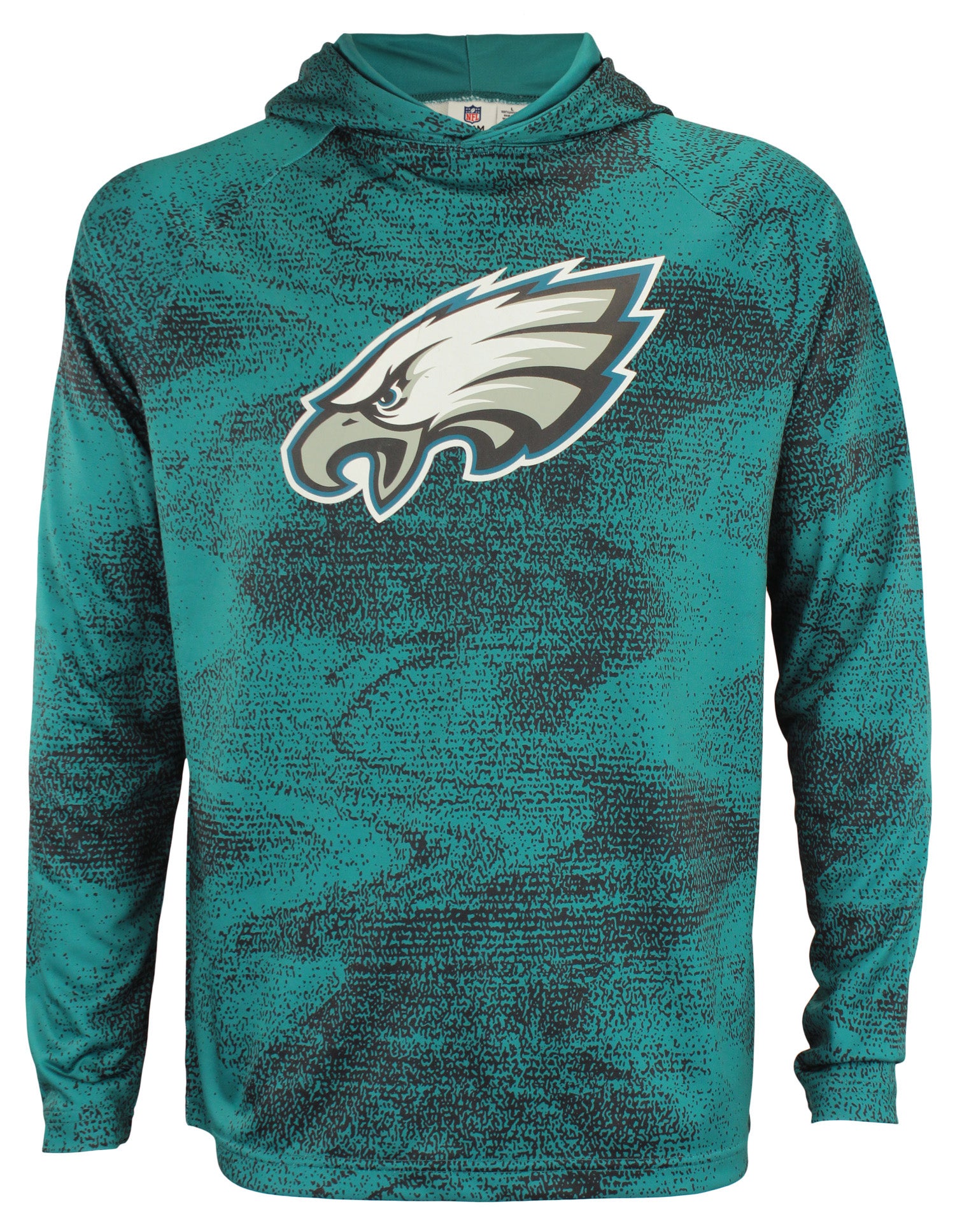 Zubaz NFL Philadelphia Eagles Men's Static Body Lightweight French Terry Hoodie