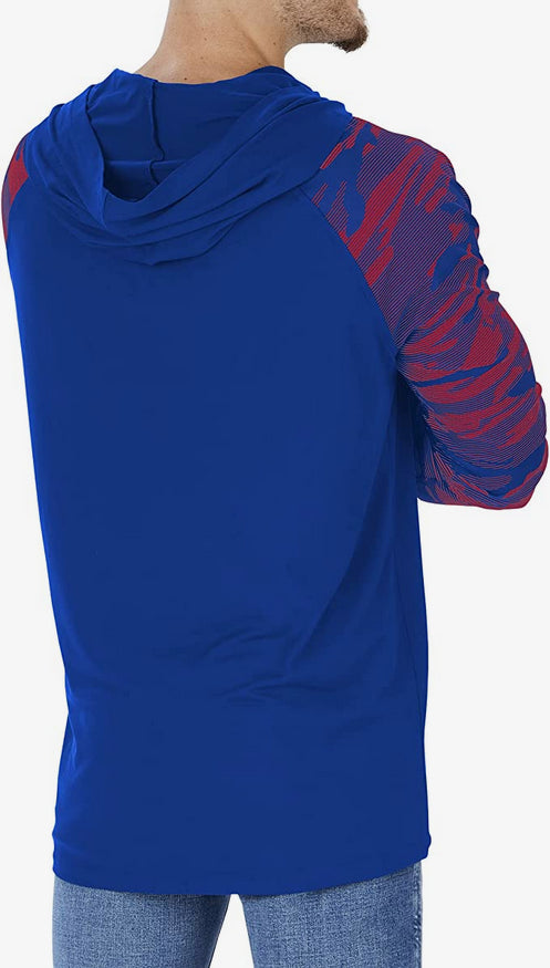 Zubaz Men's NEW YORK GIANTS ROYAL BLUE LW HOOD W/ ROYAL BLUE/RED CAMO LINES SLEEVES XL