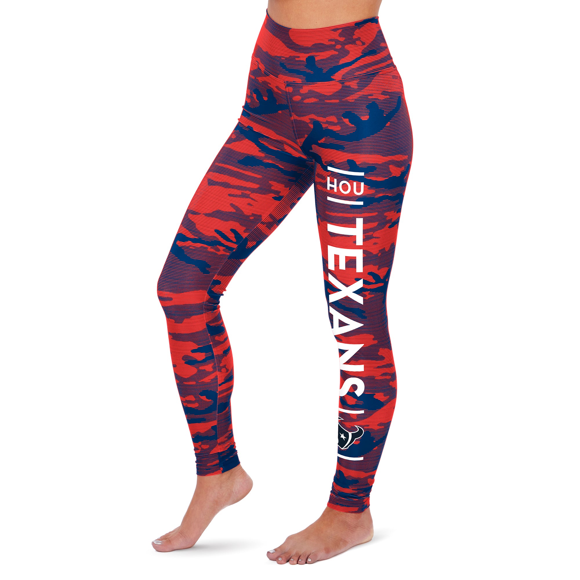 Zubaz NFL Women's Houston Texans Marled Camo Lines Leggings