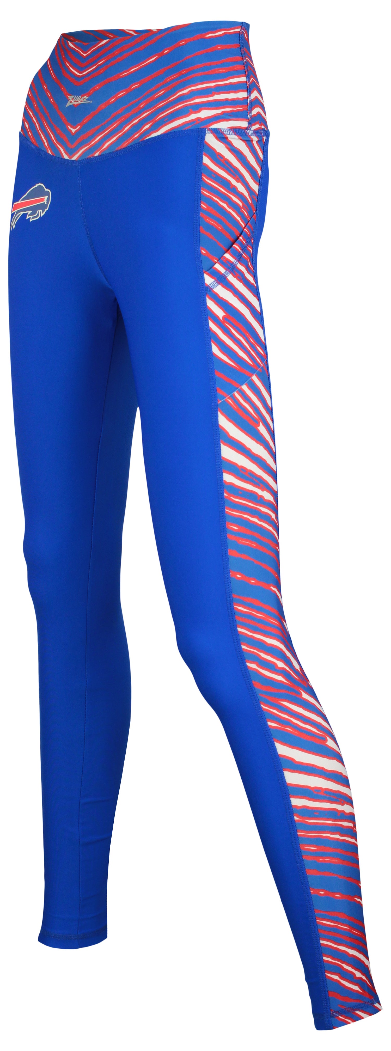 Zubaz NFL BUFFALO BILLS WOMENS TEAM COLOR ELEVATED LEGGING W/ ZEBRA ACCENTS