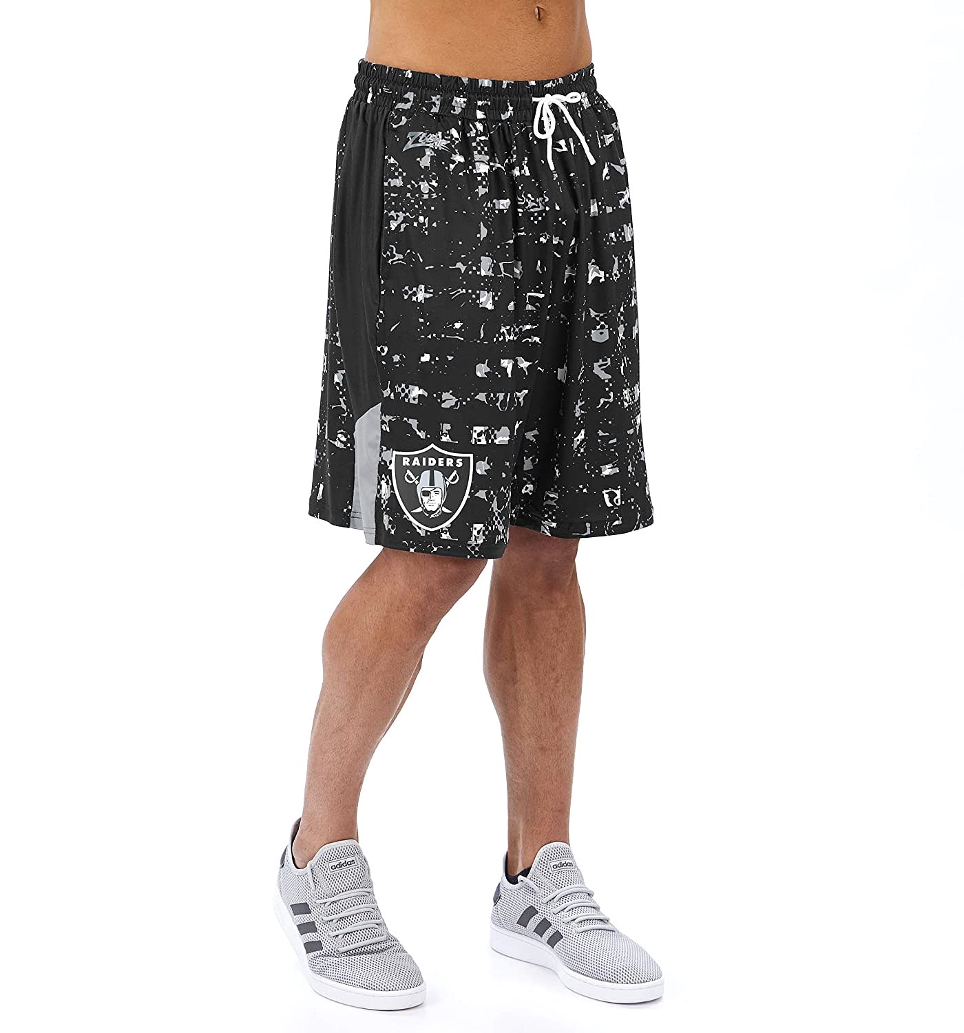 Zubaz NFL Men's Oakland Raiders Color Grid Shorts