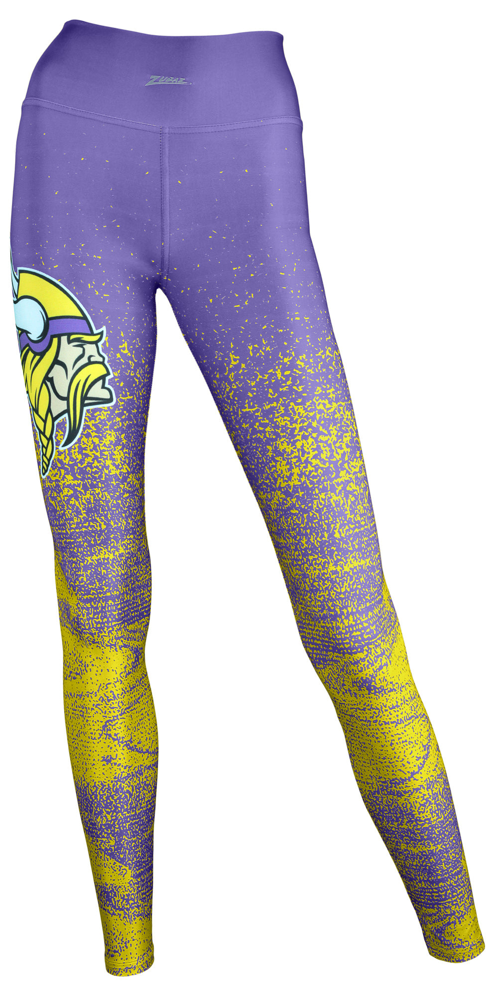 Zubaz NFL Women's Minnesota Vikings Static Fade Leggings, Purple/Yellow