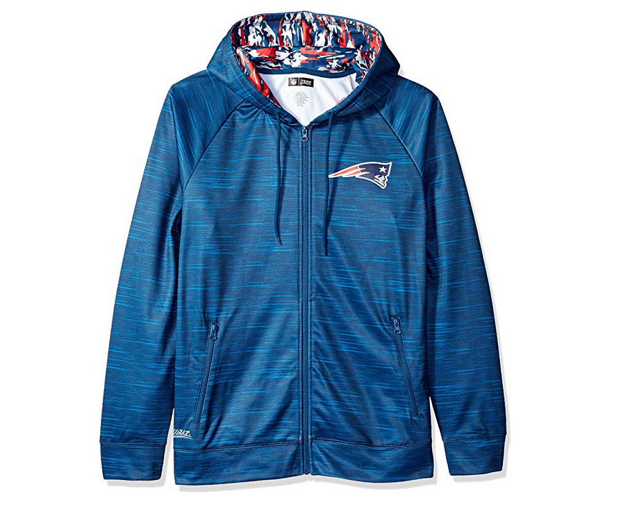 Zubaz Men's NFL New England Patriots Zip Up Hoodie With Camo Accents