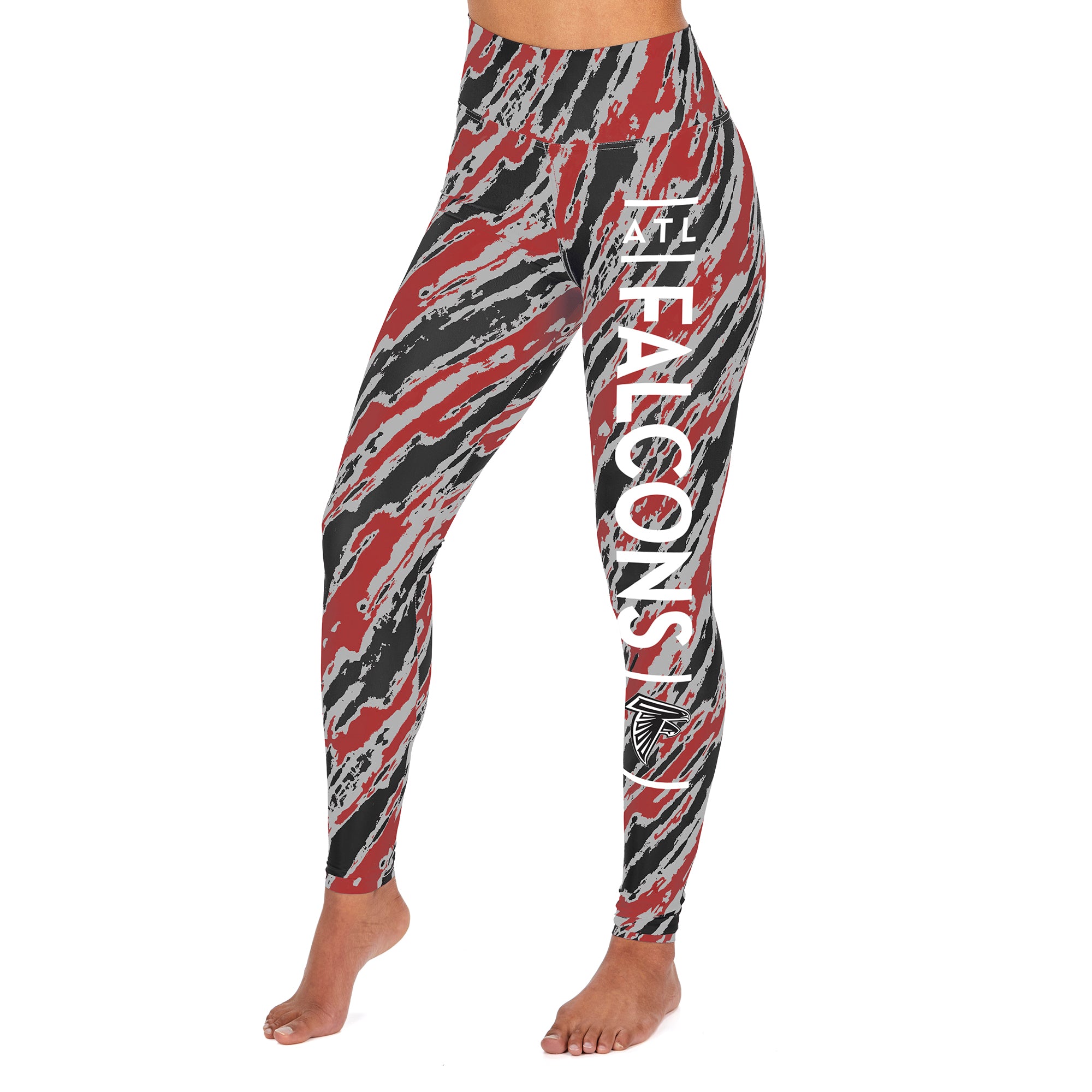 Zubaz NFL Women's Atlanta Falcons Diagonal Streak Leggings