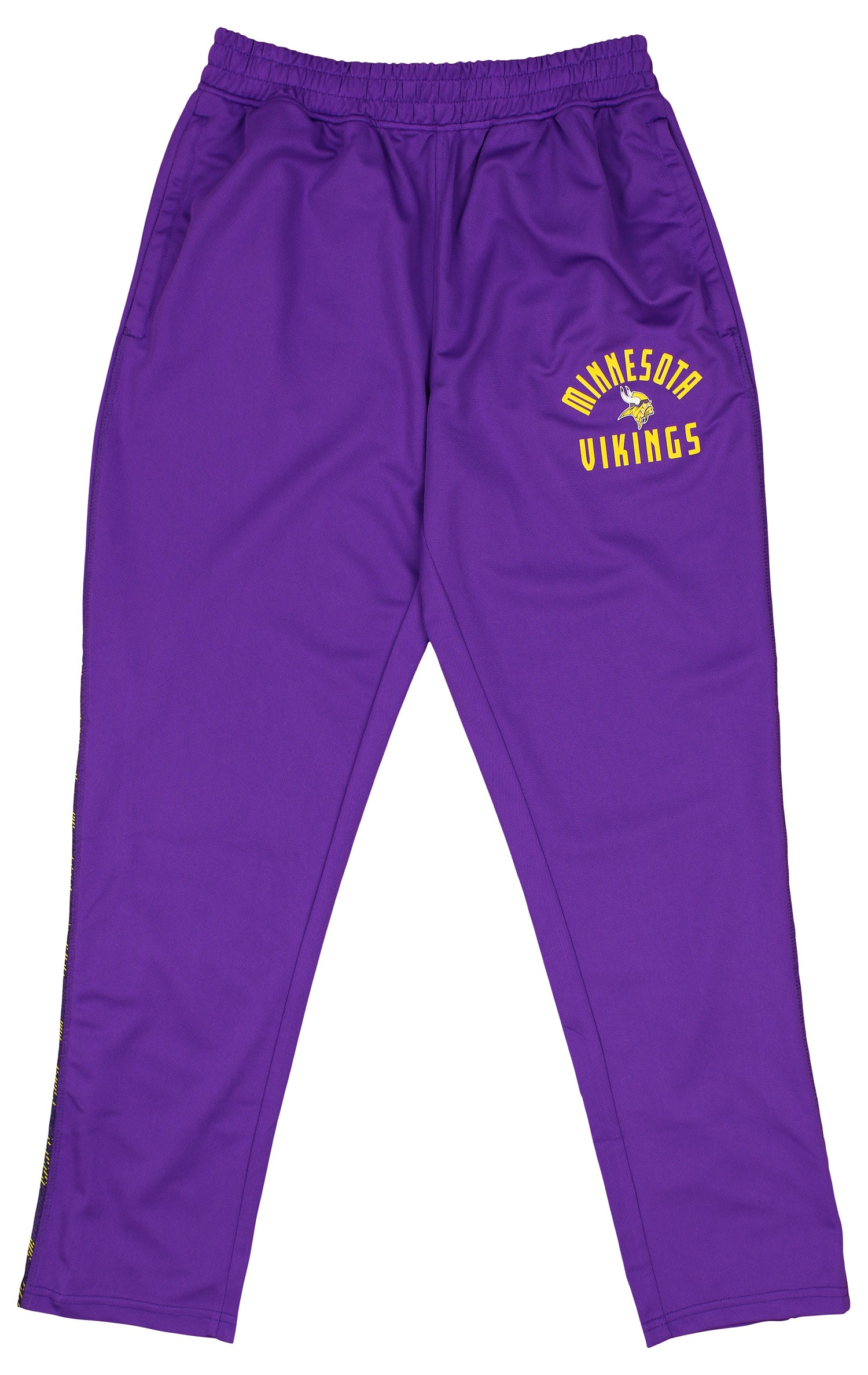 Zubaz NFL Men's MINNESOTA VIKINGS SOLID TEAM COLOR ELEVATED JACQUARD TRACK PANT W/ VIPER ACCENT Small