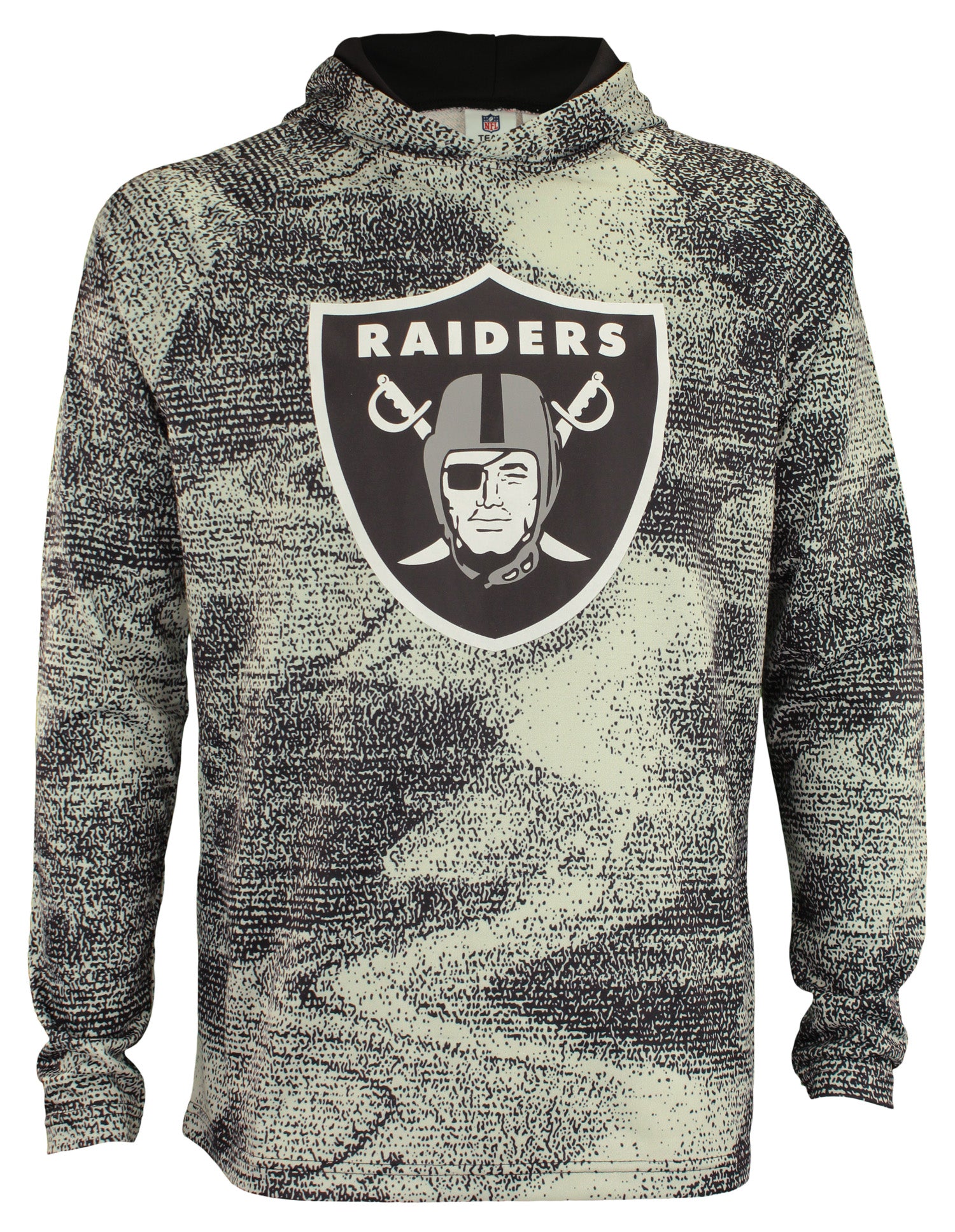 Zubaz NFL Oakland Raiders Men's Static Body Lightweight French Terry Hoodie