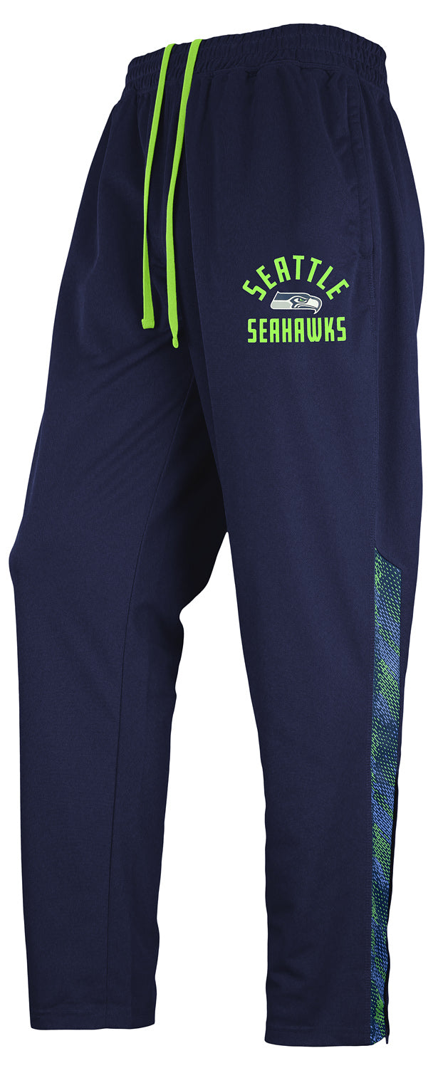 Zubaz NFL Men's Seattle Seahawks Viper Accent Elevated Jacquard Track Pants