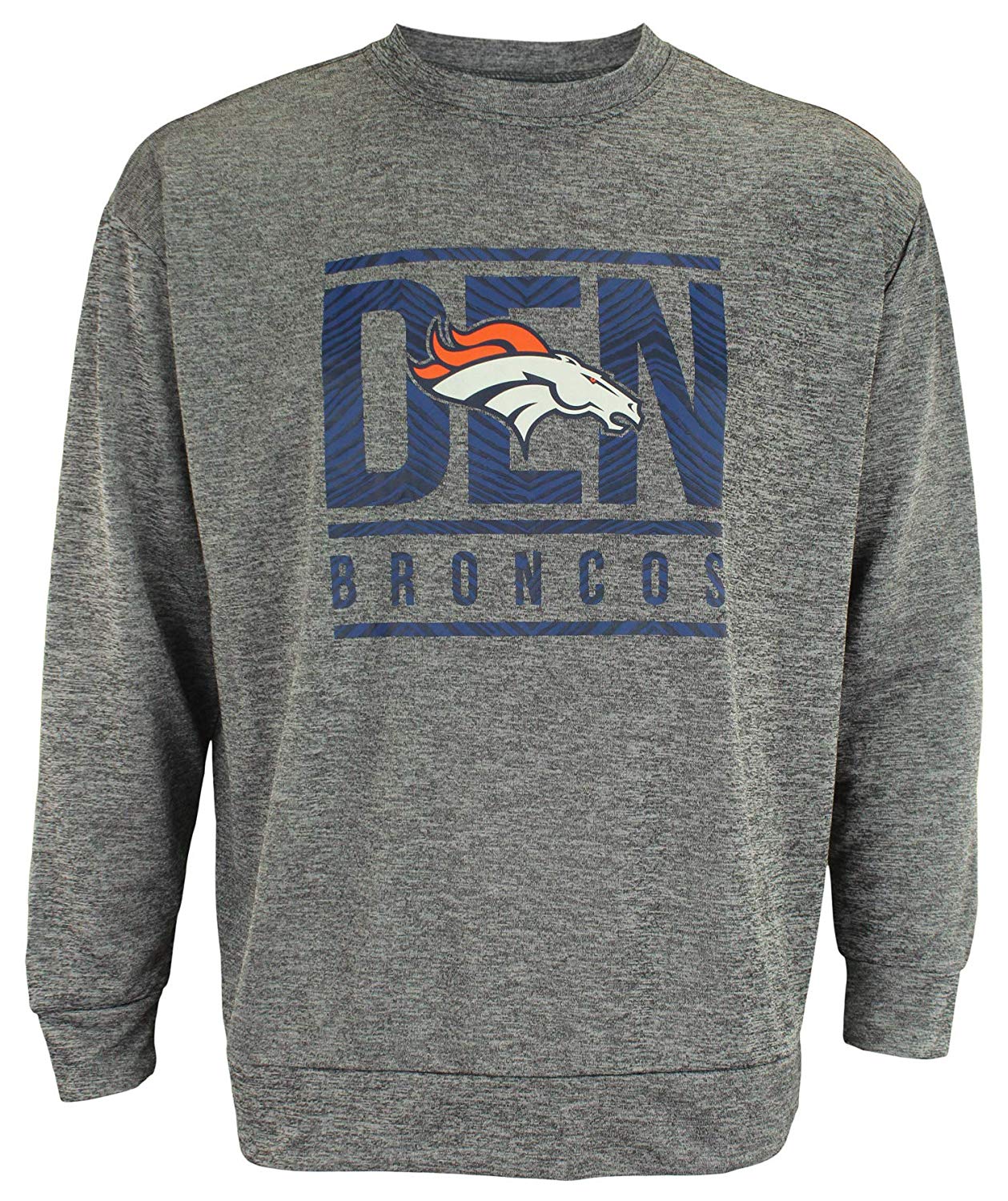 Zubaz NFL Denver Broncos Men's Lightweight French Terry Crew Neck Sweatshirt