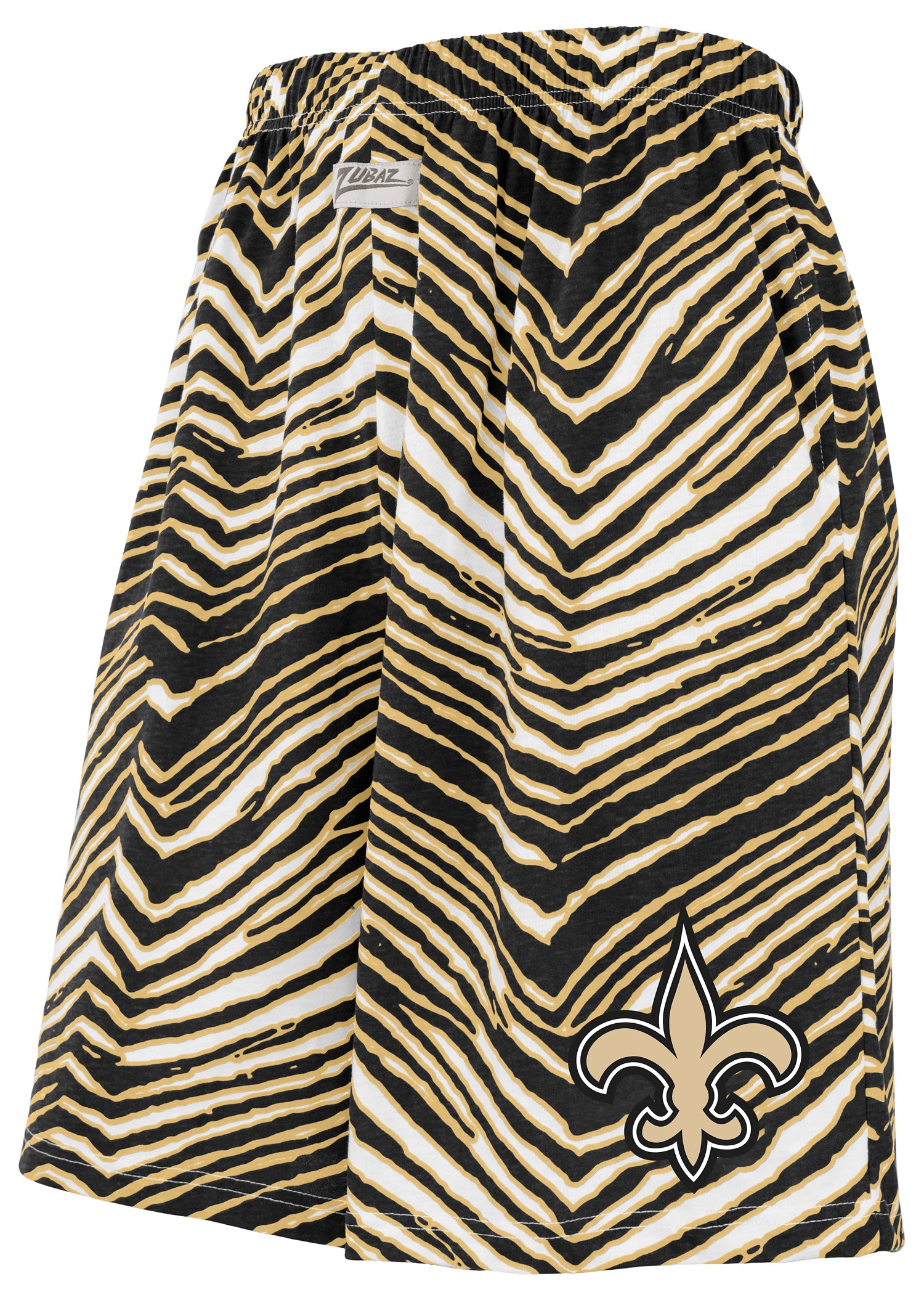 Zubaz NFL Adult Unisex Z88 Zebra Short for Men and Women, New Orleans Saints