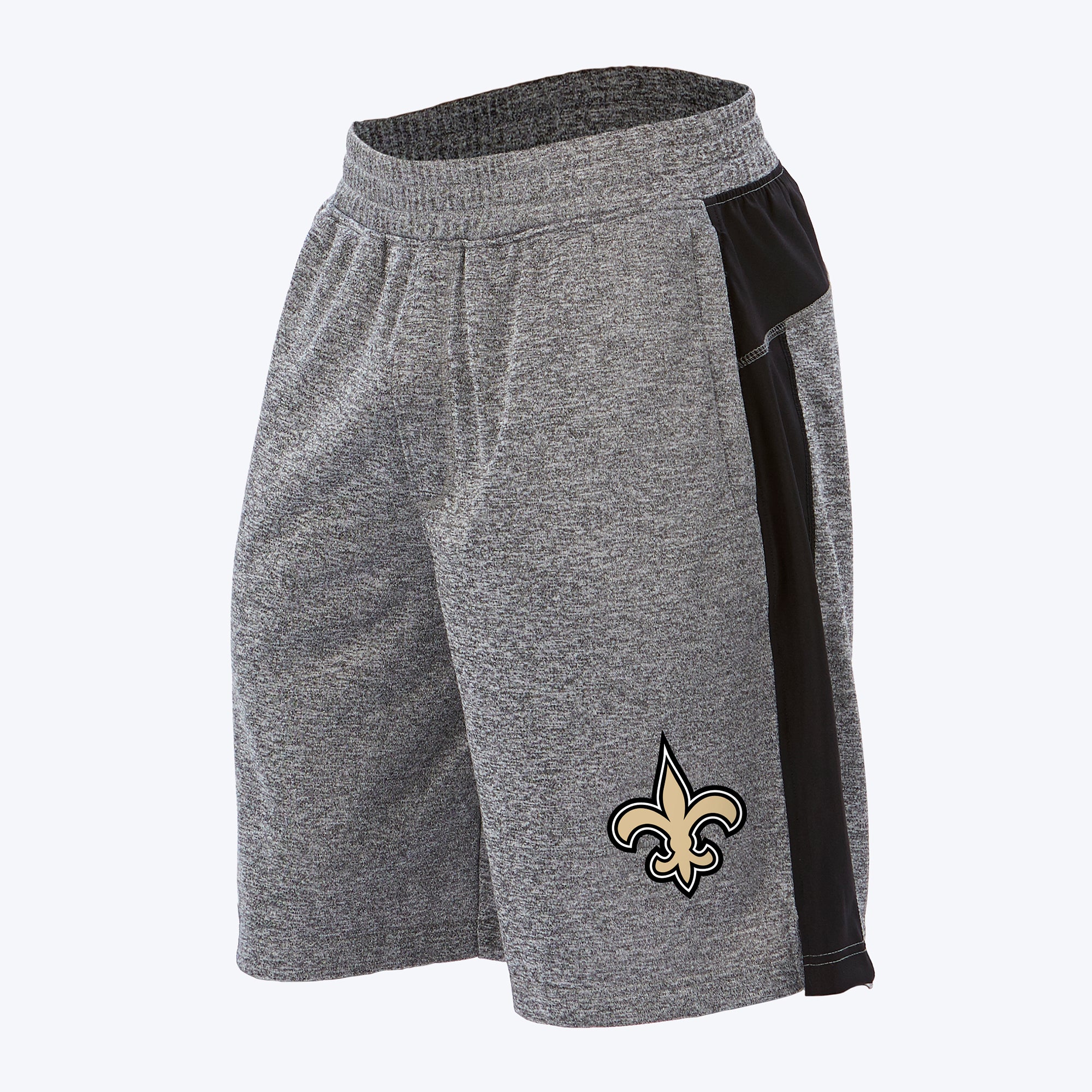 Zubaz NFL Men's New Orleans Saints Heather Gray French Terry Shorts