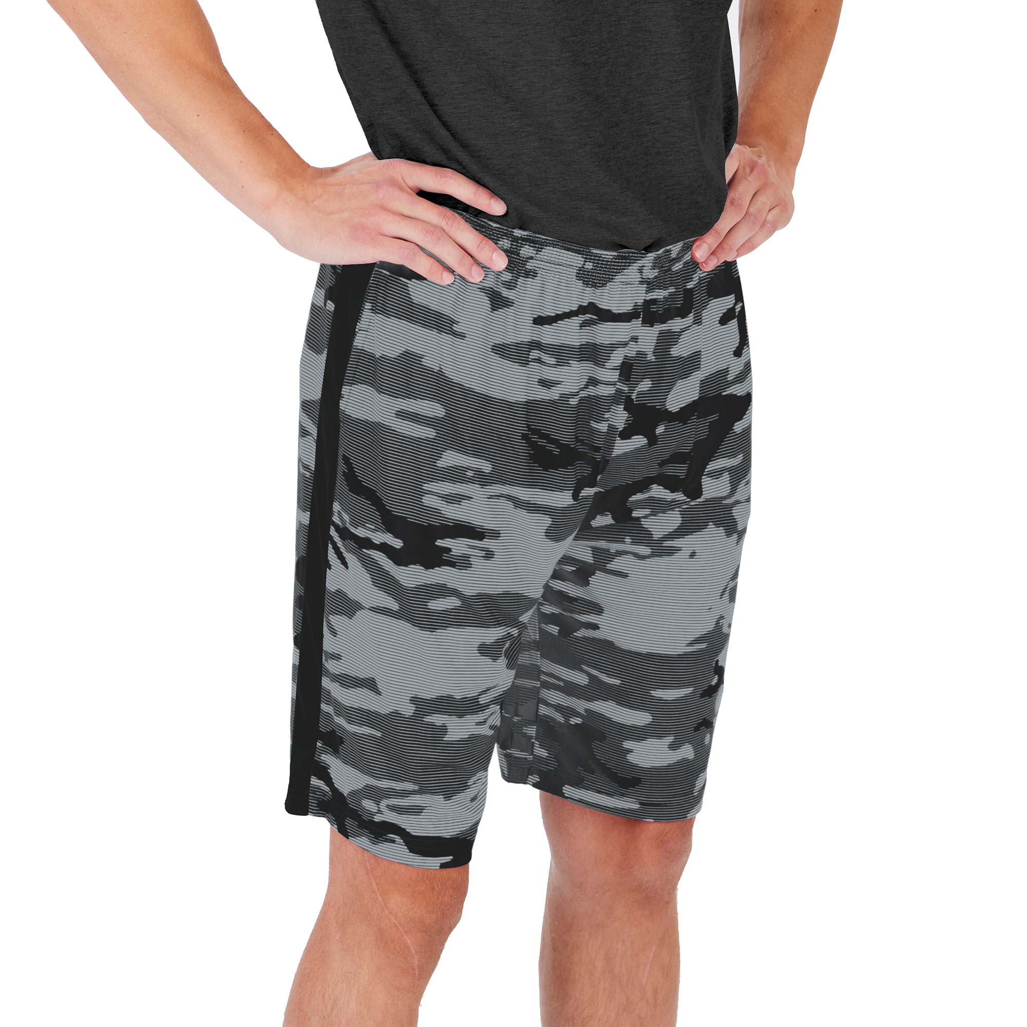 Zubaz Men's NFL Las Vegas Raiders Lightweight Camo Lines Shorts with Logo