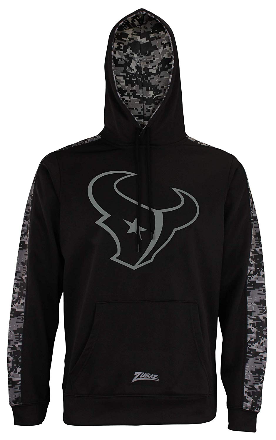 Zubaz Men's NFL Houston Texans Black Digi Camo Pullover Hoodie