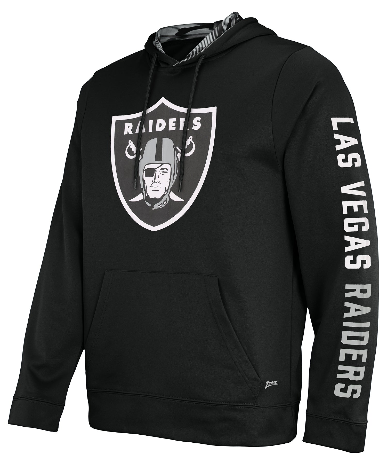 Zubaz NFL Men's Las Vegas Raiders Solid Team Hoodie with Camo Lined Hood