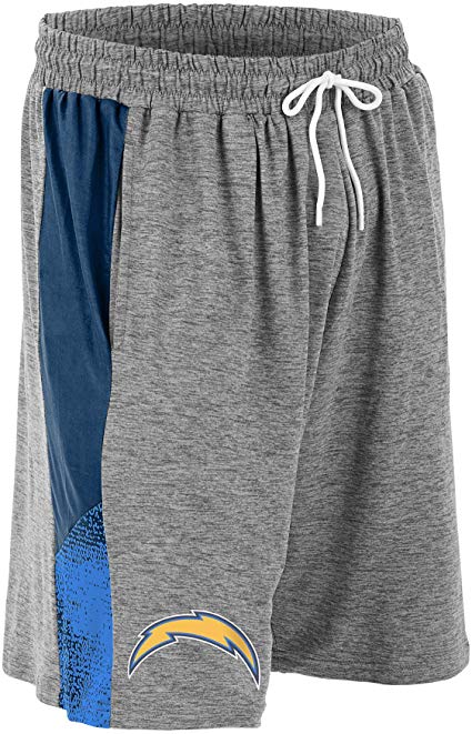 Zubaz NFL Football Mens Los Angeles Chargers Gray Space Dye Shorts