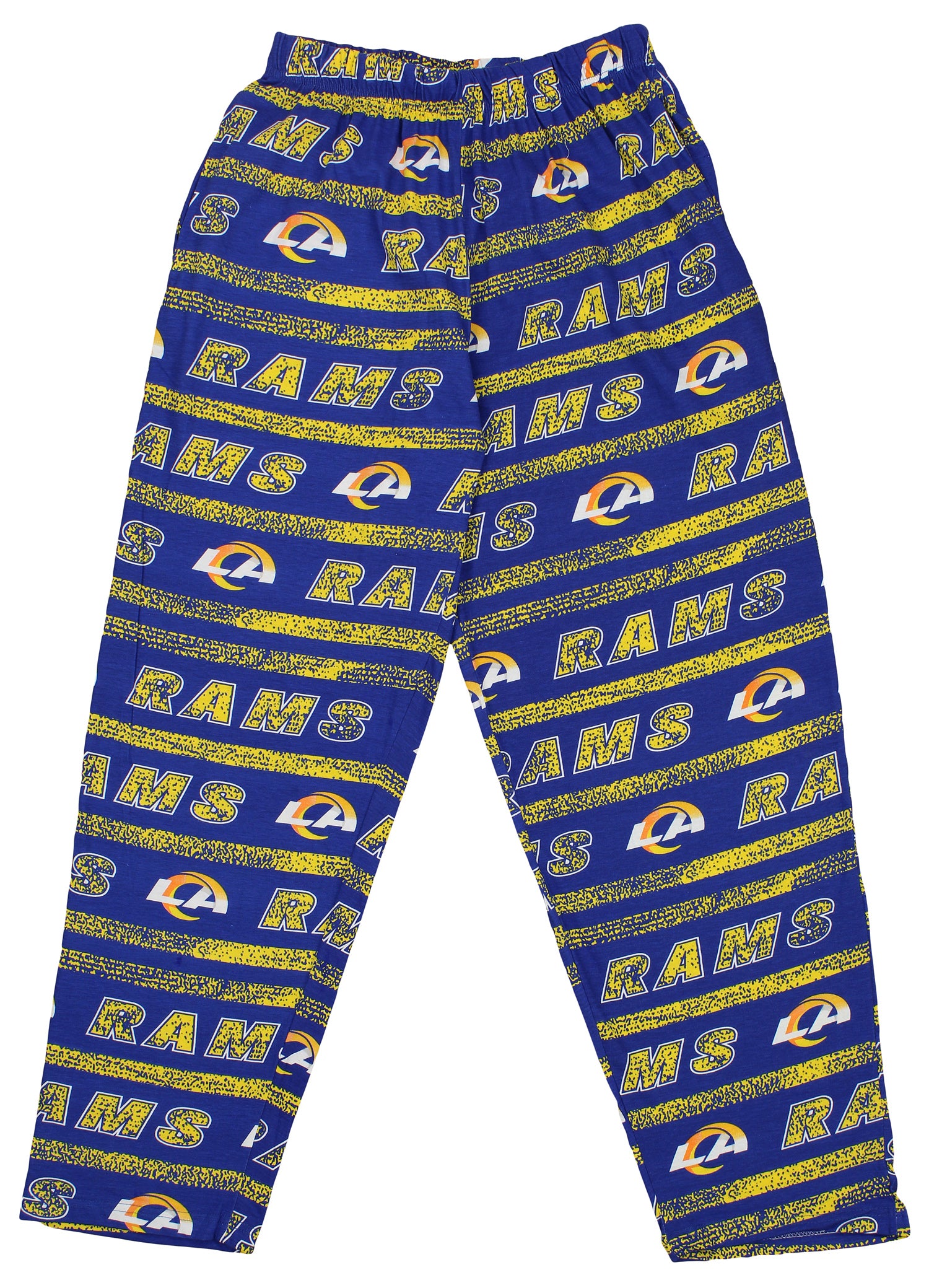 Zubaz NFL Men's LOS ANGELES RAMS RAMS BLUE/YELLOW COMFY PANT STATIC LINES Large