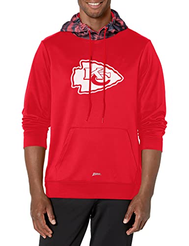 Zubaz NFL Men's Kansas City Chiefs Team Color Camo Back Panel Hoodie