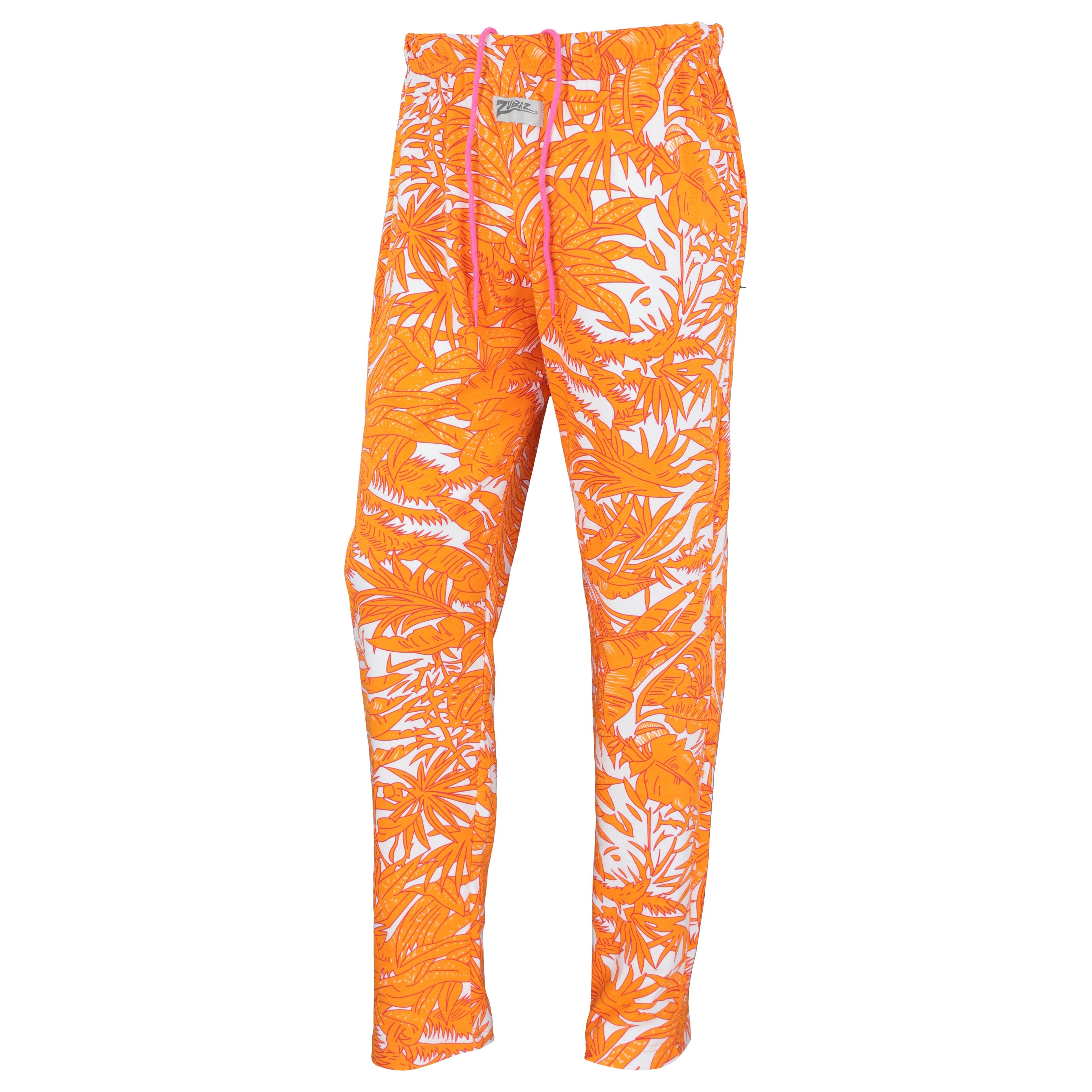Zubaz 88 Men's The Original Pants - BLAZE ORANGE/RED TROPICS