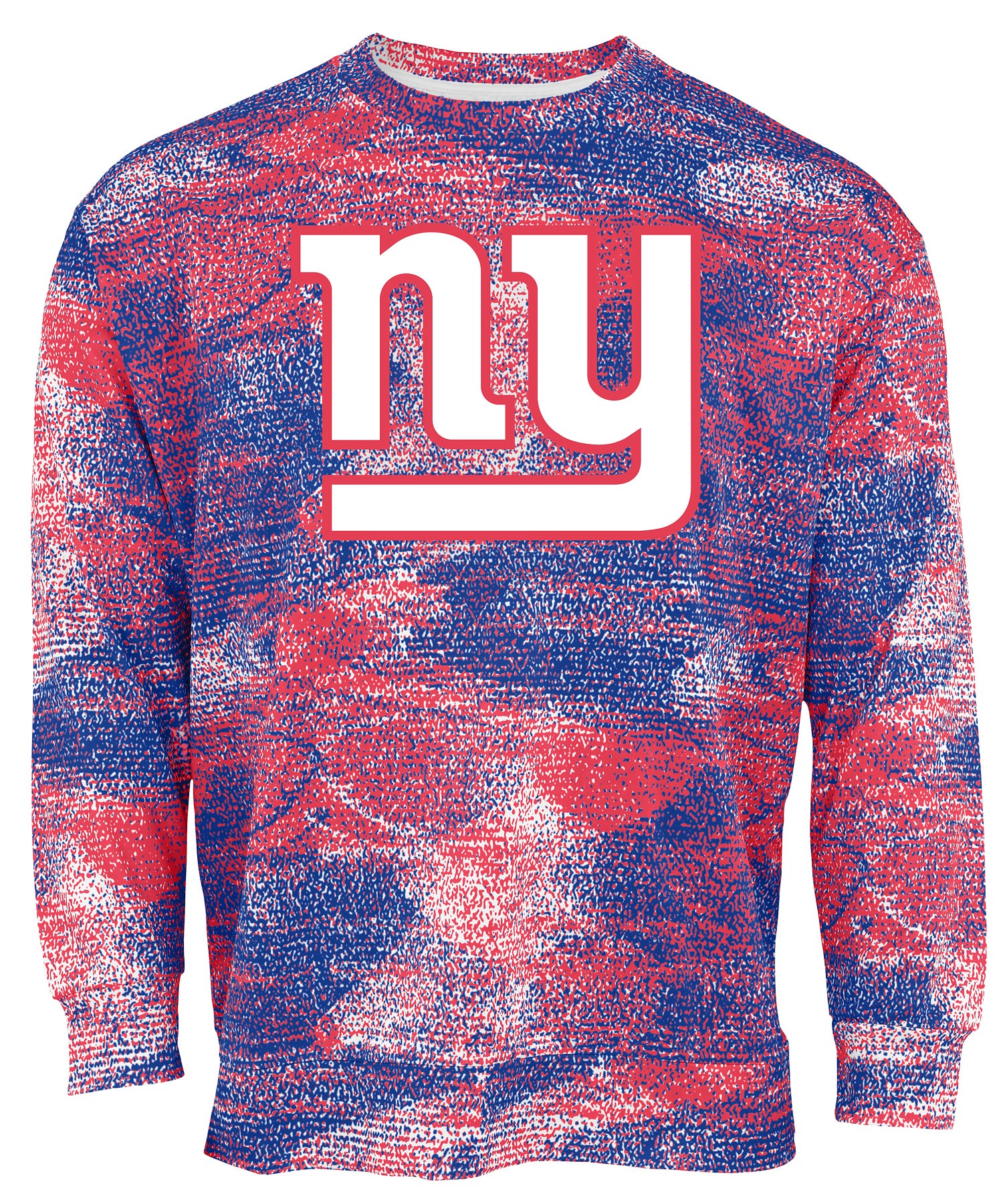 Zubaz NFL Men's Team Logo Static Crew Neck Sweatshirt New York Giants