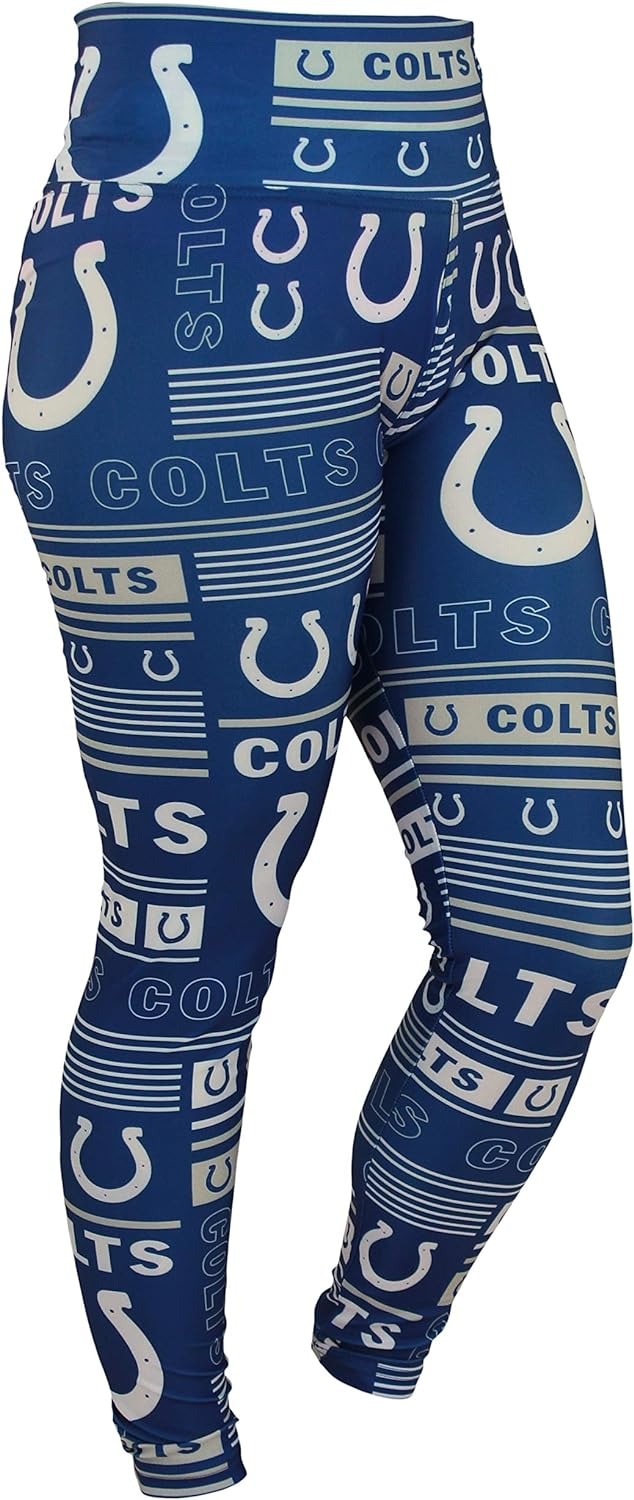 Zubaz NFL WOMEN'S INDIANAPOLIS COLTS TEAM COLOR COLUMN LEGGING