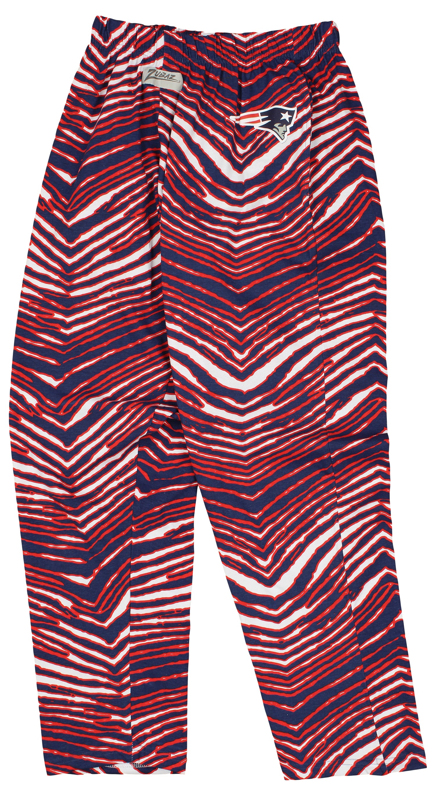 Zubaz Men's NEW ENGLAND PATRIOTS NAVY/RED ZEBRA PANT LEFT HIP LOGO