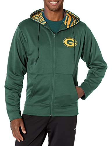 Zubaz NFL GREEN BAY PACKERS TEAM COLOR FULL ZIP HOOD W/ 2-COLOR ZEBRA ACCENT & BACK GRAPHIC XXL