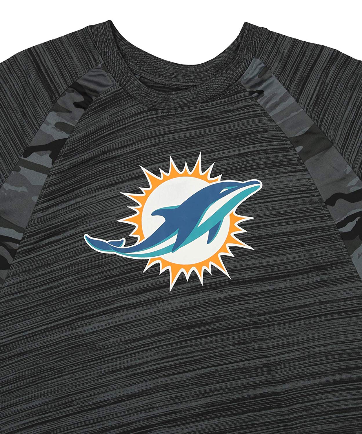 Zubaz NFL Men's Miami Dolphins Tonal Camo Raglan T-Shirt