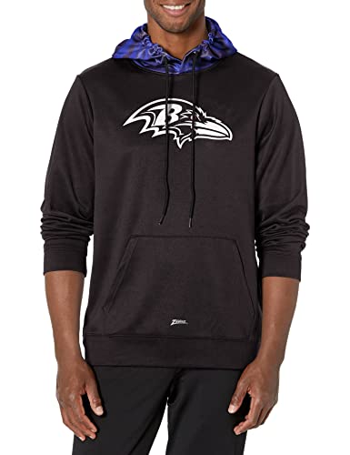 Zubaz NFL Men's Baltimore Ravens Team Color Camo Back Panel Hoodie