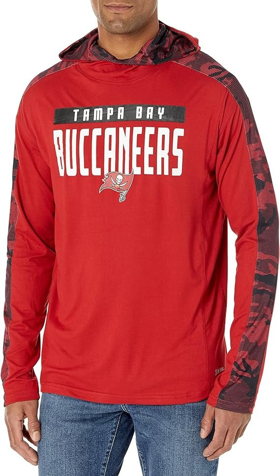 Zubaz NFL Men's Tampa Bay Buccaneers Lightweight Elevated Hoodie with Camo Accents