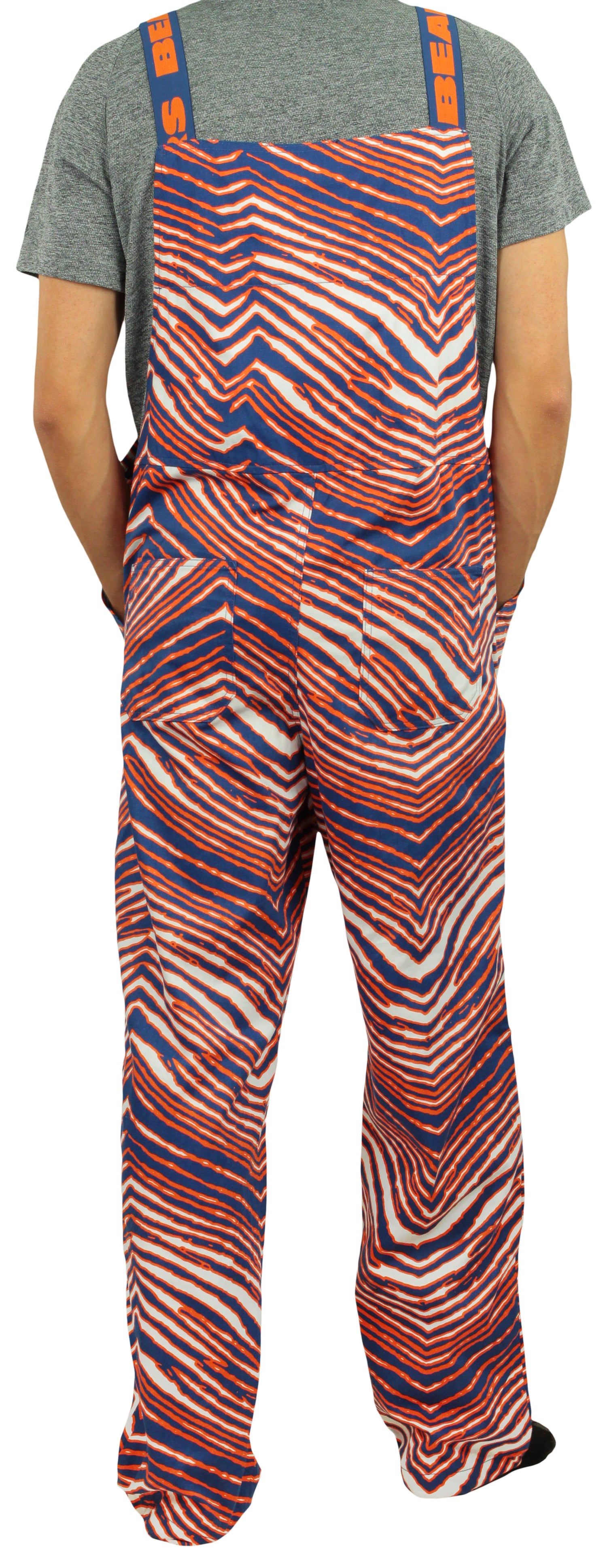 Zubaz NFL Men's Chicago Bears Zebra Printed Team Bib Overalls