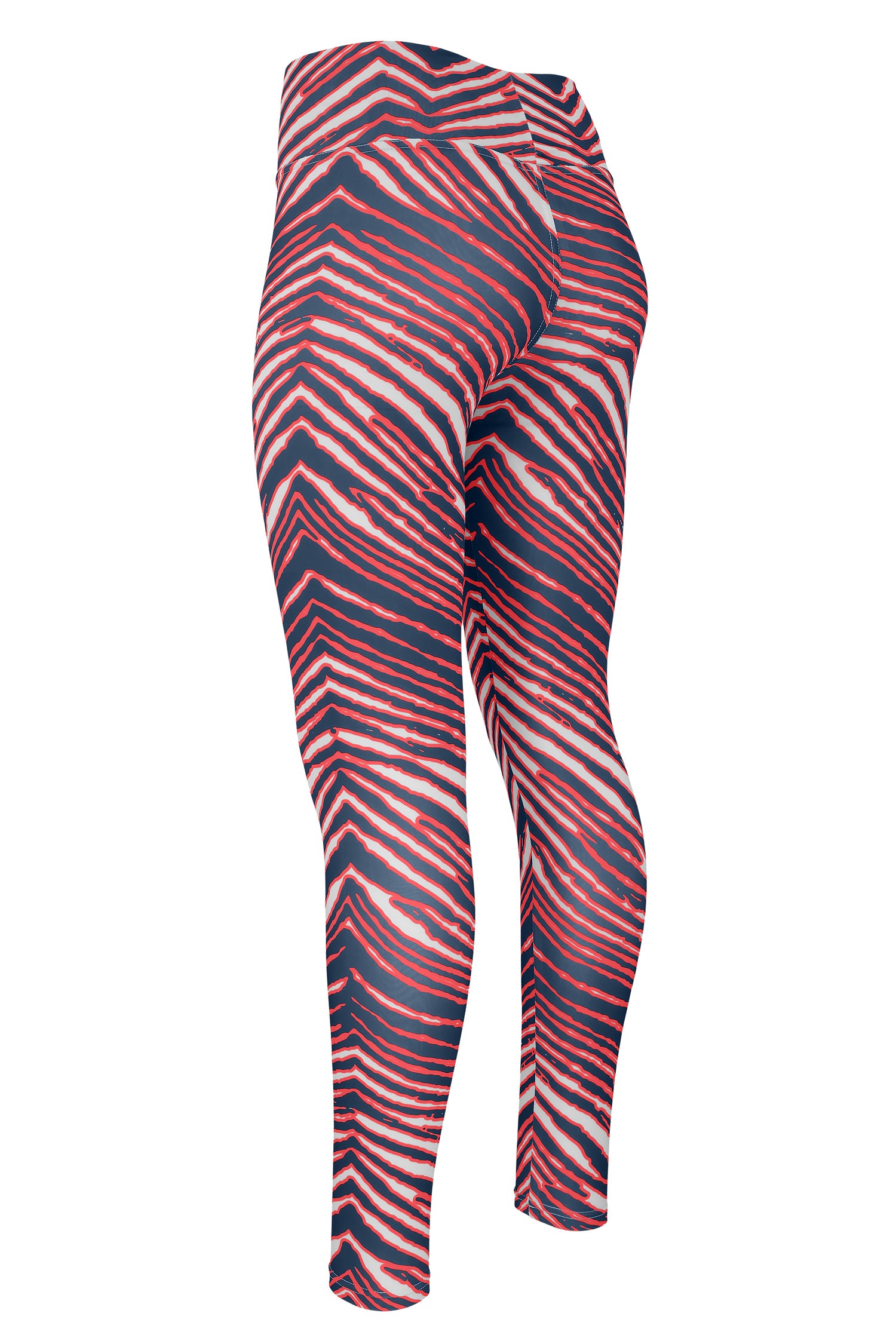 Zubaz NFL Women's Basic Zebra Print Legging, New England Patriots