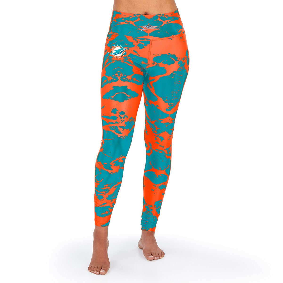 Zubaz Women's Miami Dolphins Team Colors Lava Legging