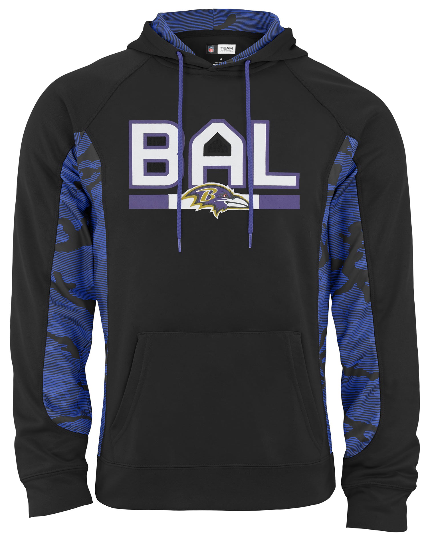 Zubaz NFL Men's Elevated Hoodie With Camo Lines Baltimore Ravens