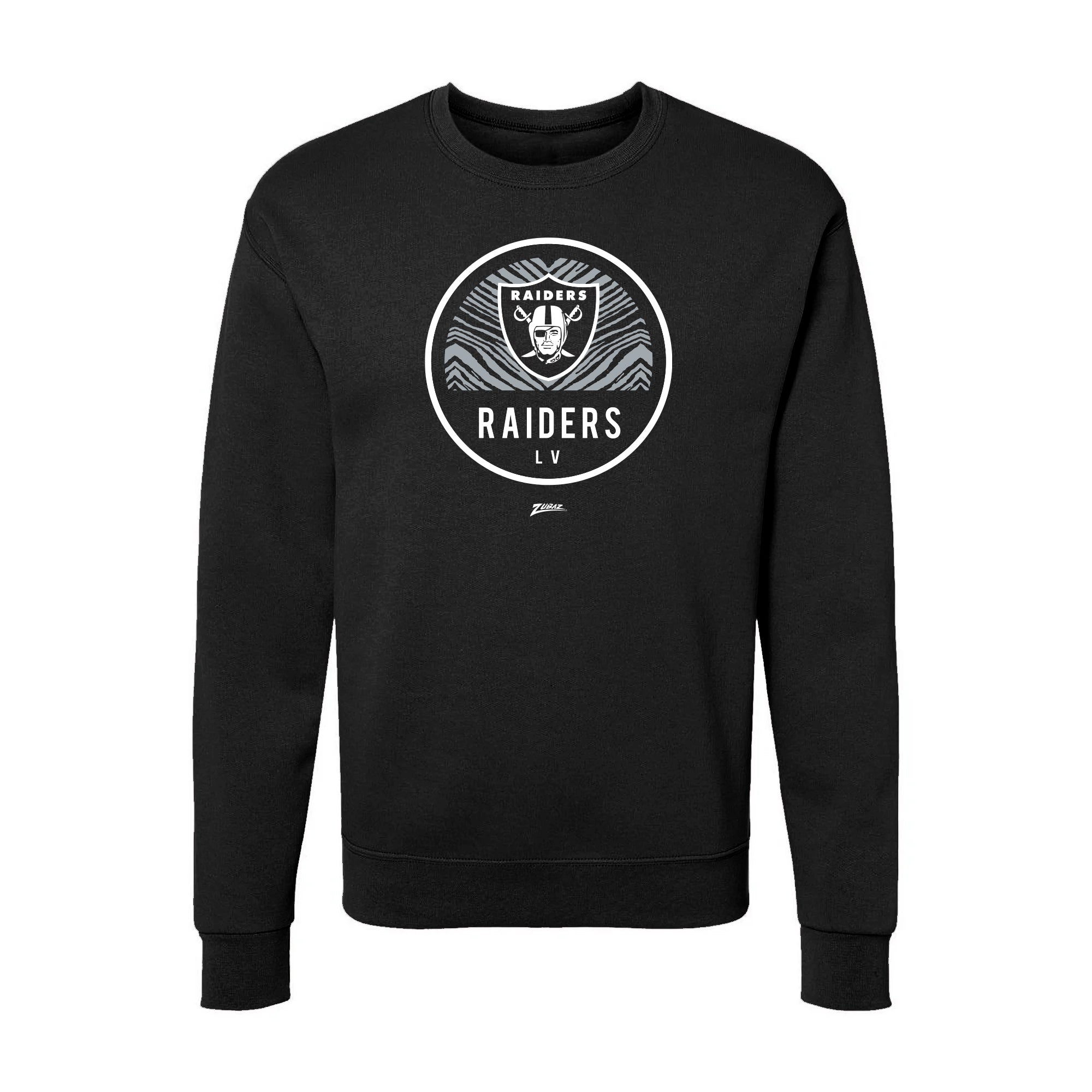 Zubaz NFL Las Vegas Raiders Unisex Adult Men's & Women's Pullover Fleece Crew Neck Sweatshirt, Z2C Dime Back, Black