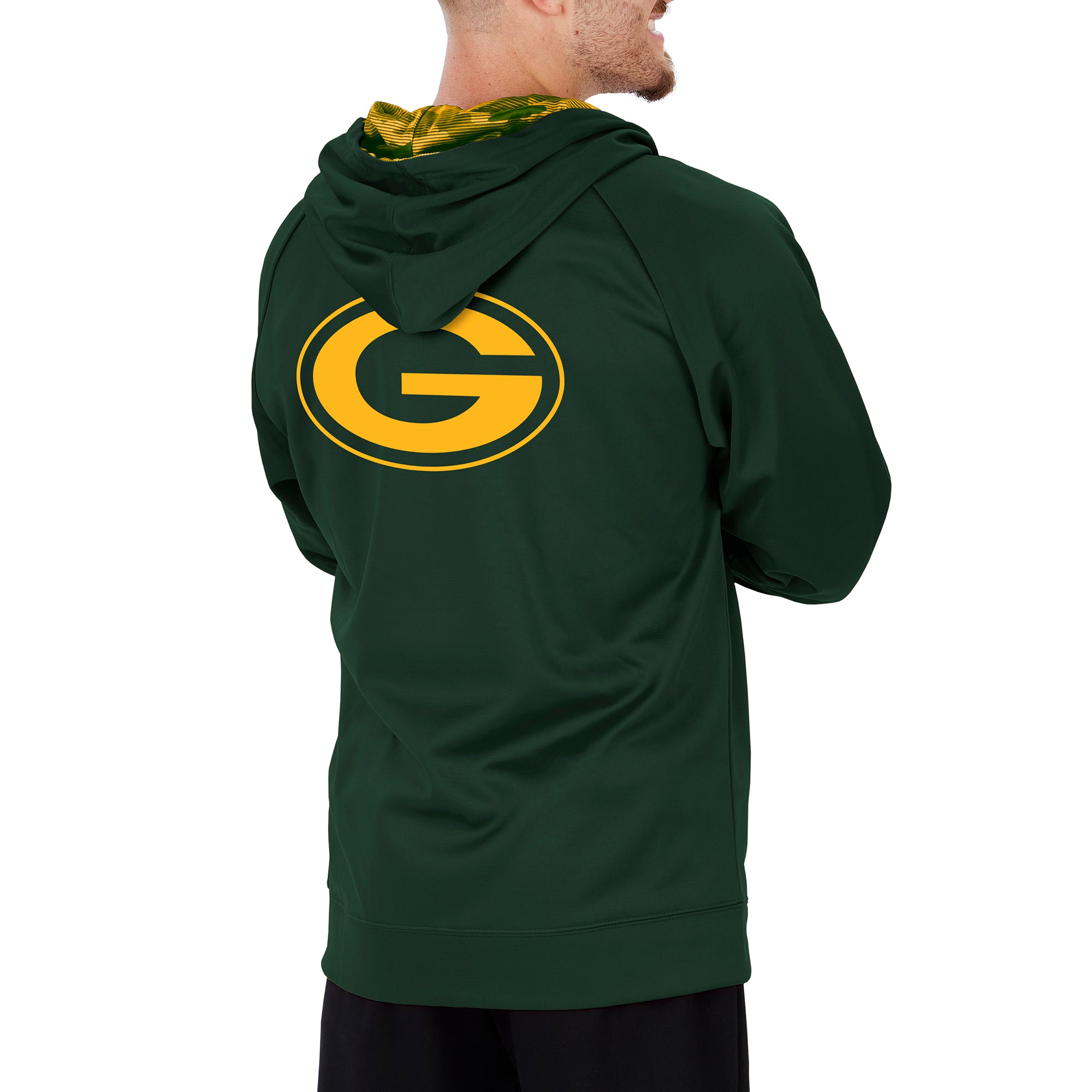 Zubaz Green Bay Packers NFL Men's Full Zip Hoodie with Team Color Camo