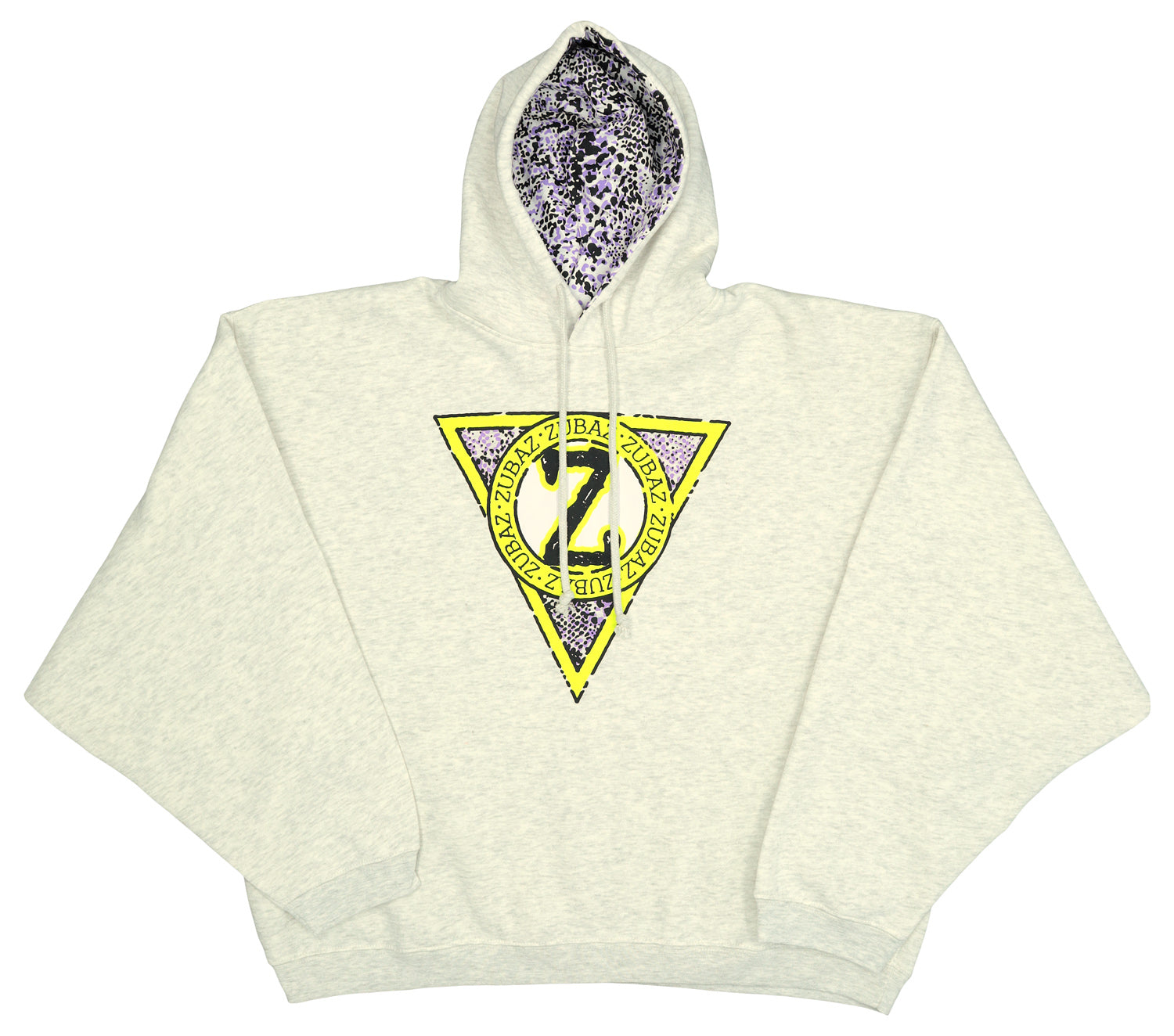 Zubaz 88 Men's Heather Gray Batwing Hoodie - Violet/Black Snake