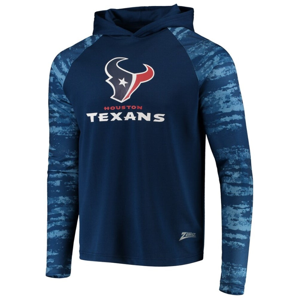 Zubaz NFL Men's Houston Texans Oxide Raglan French Terry Pullover Hoodie