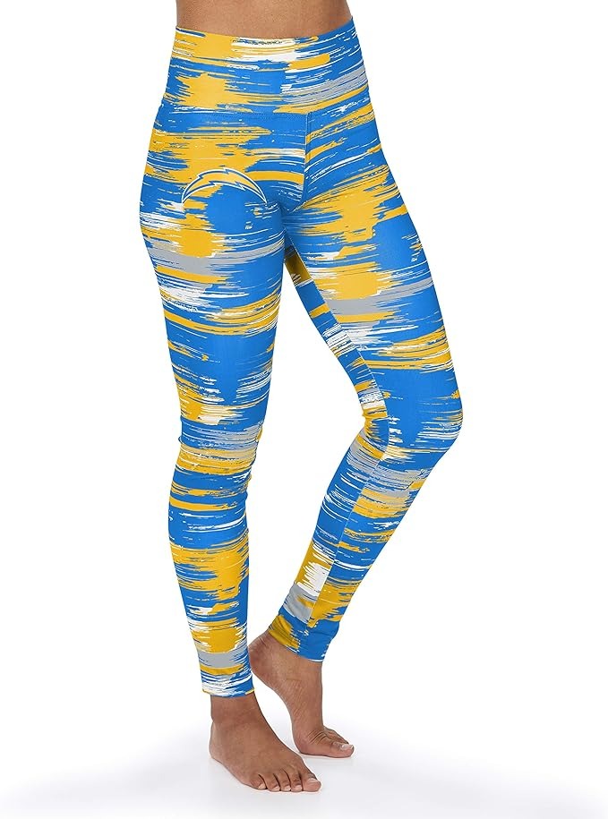 Zubaz NFL WOMEN'S LOS ANGELES CHARGERS TEAM COLOR BRUSHED PAINT LEGGING