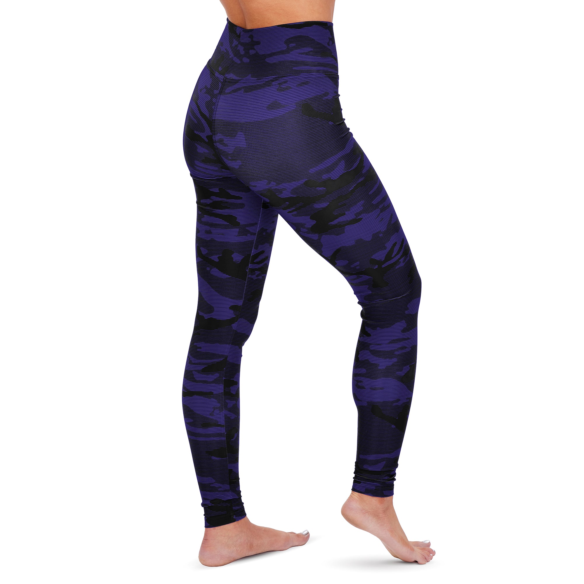 Zubaz NFL Women's Baltimore Ravens Marled Camo Lines Leggings