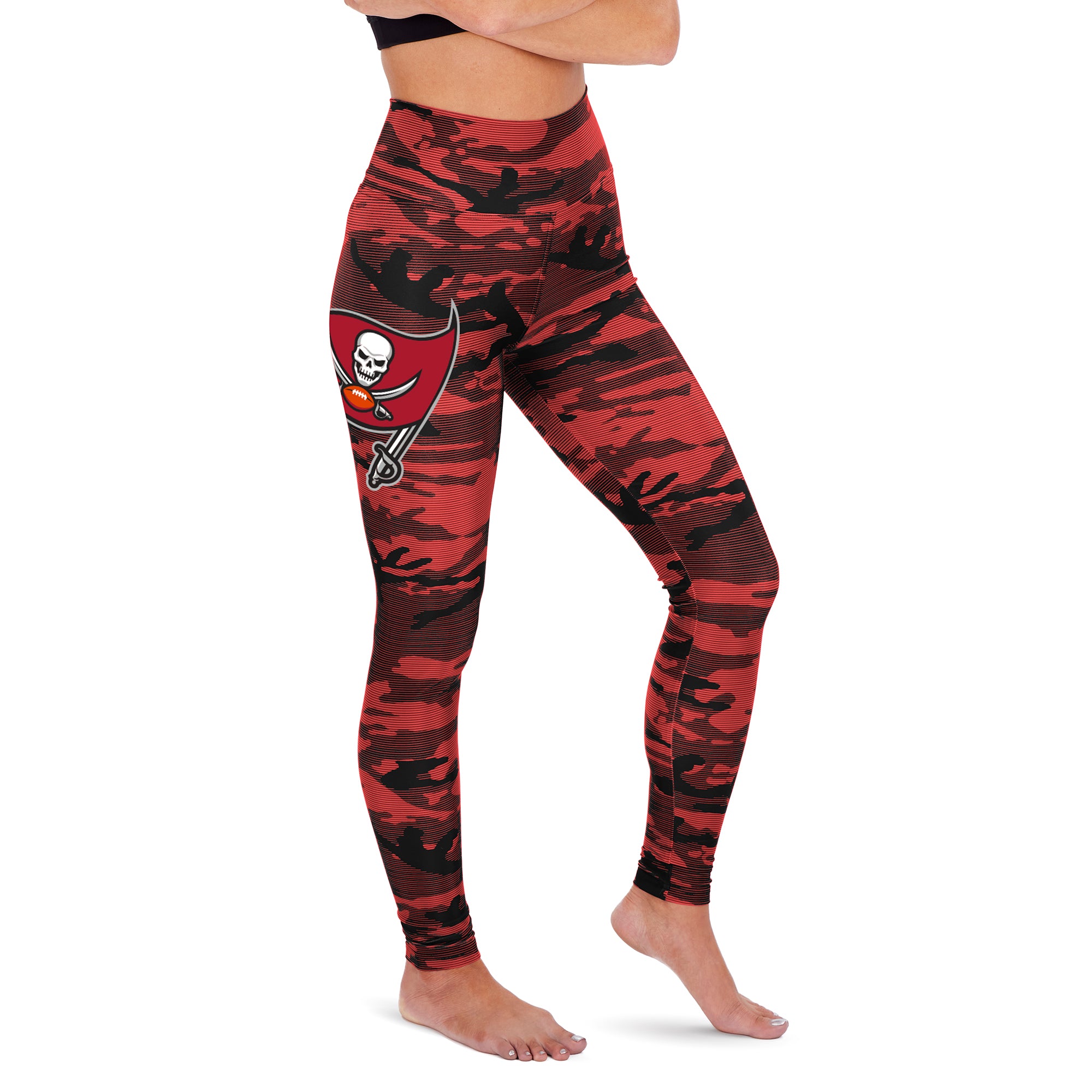 Zubaz NFL Women's Tampa Bay Buccaneers Camo Line Leggings