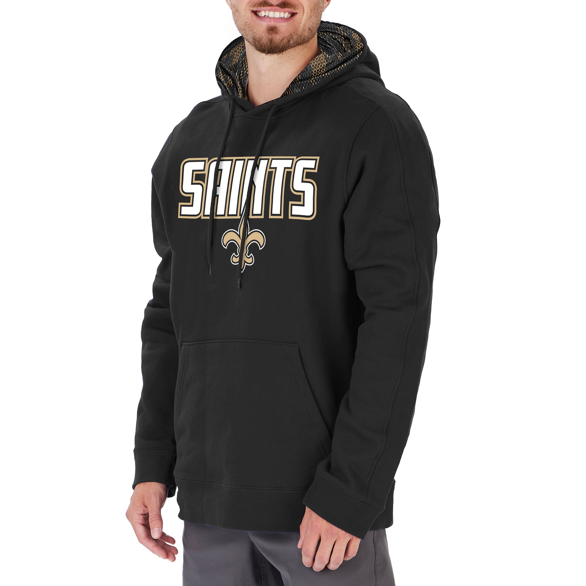 Zubaz Men's NFL New Orleans Saints Viper Print Hoodie