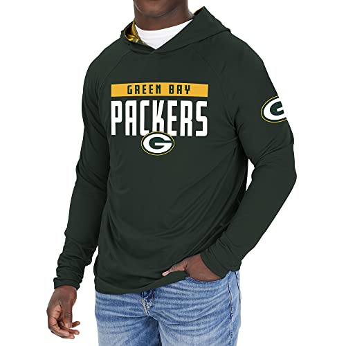 Zubaz NFL Men's Green Bay Packers Solid Team Hoodie With Camo Lined Hood