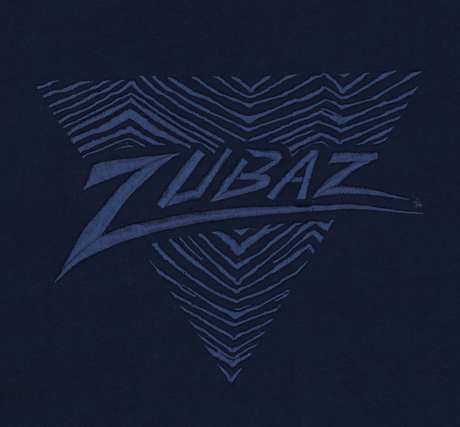 Zubaz 88 Men's Long Sleeve T-Shirt With Embroidered Tonal Zebra  - NAVY