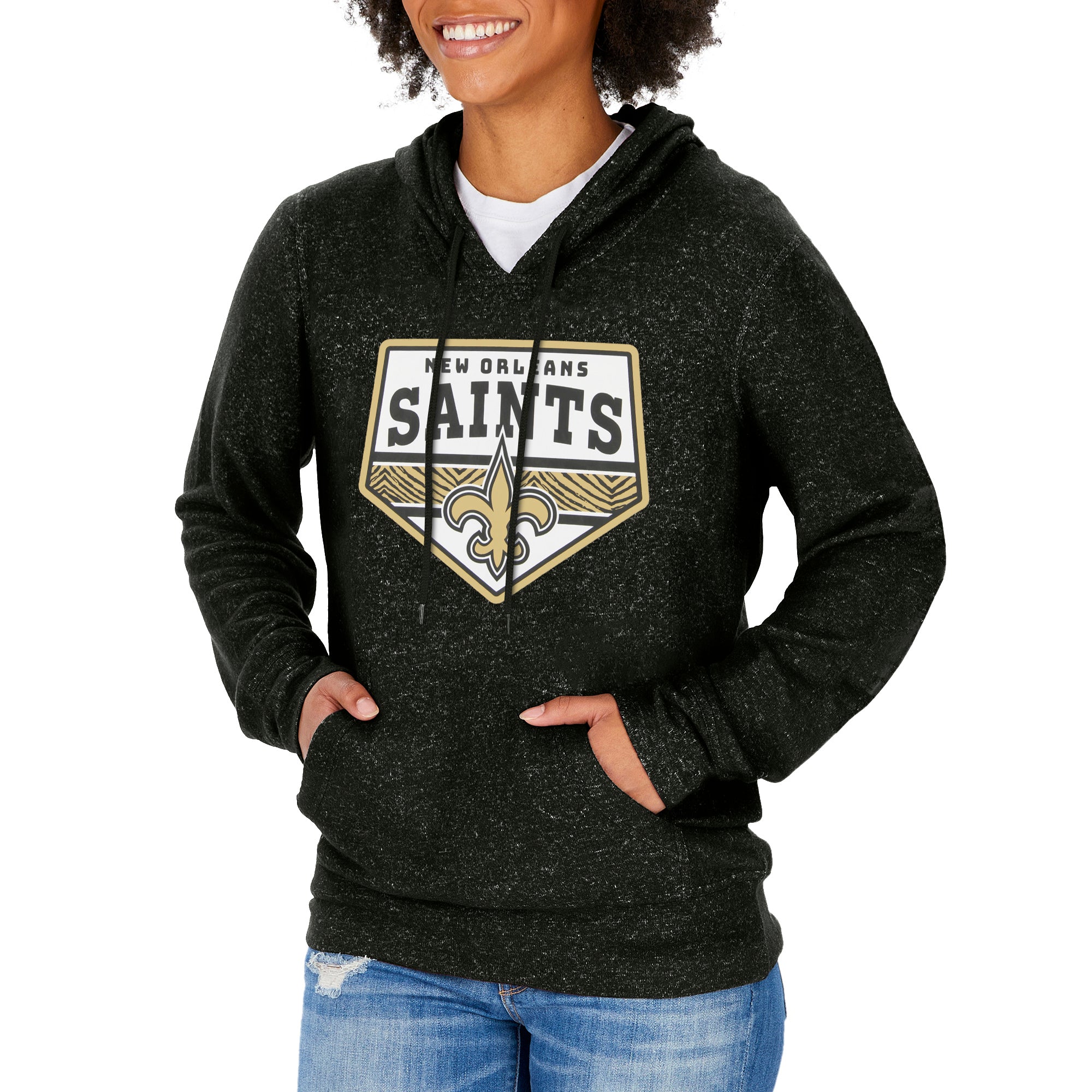 Zubaz NFL Women's New Orleans Saints Team Color Soft Hoodie