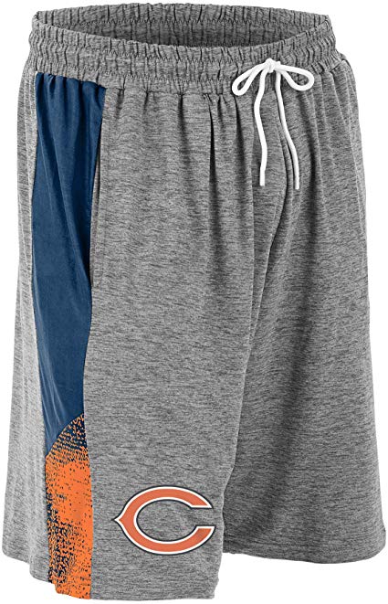 Zubaz NFL Football Mens Chicago Bears Gray Space Dye Shorts