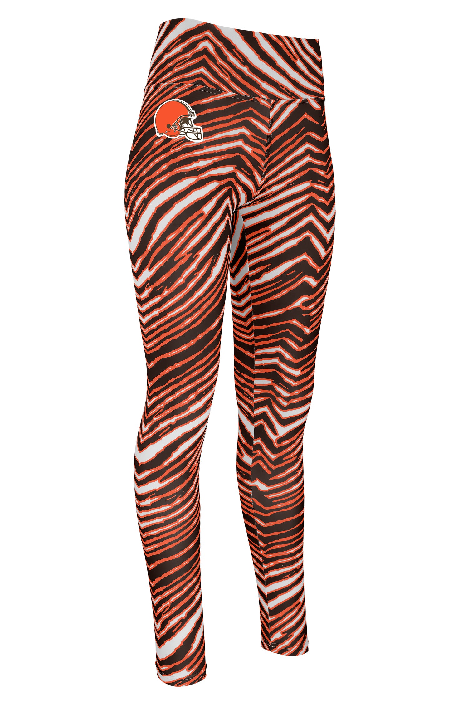 Zubaz NFL Women's Basic Zebra Print Legging, Cleveland Browns